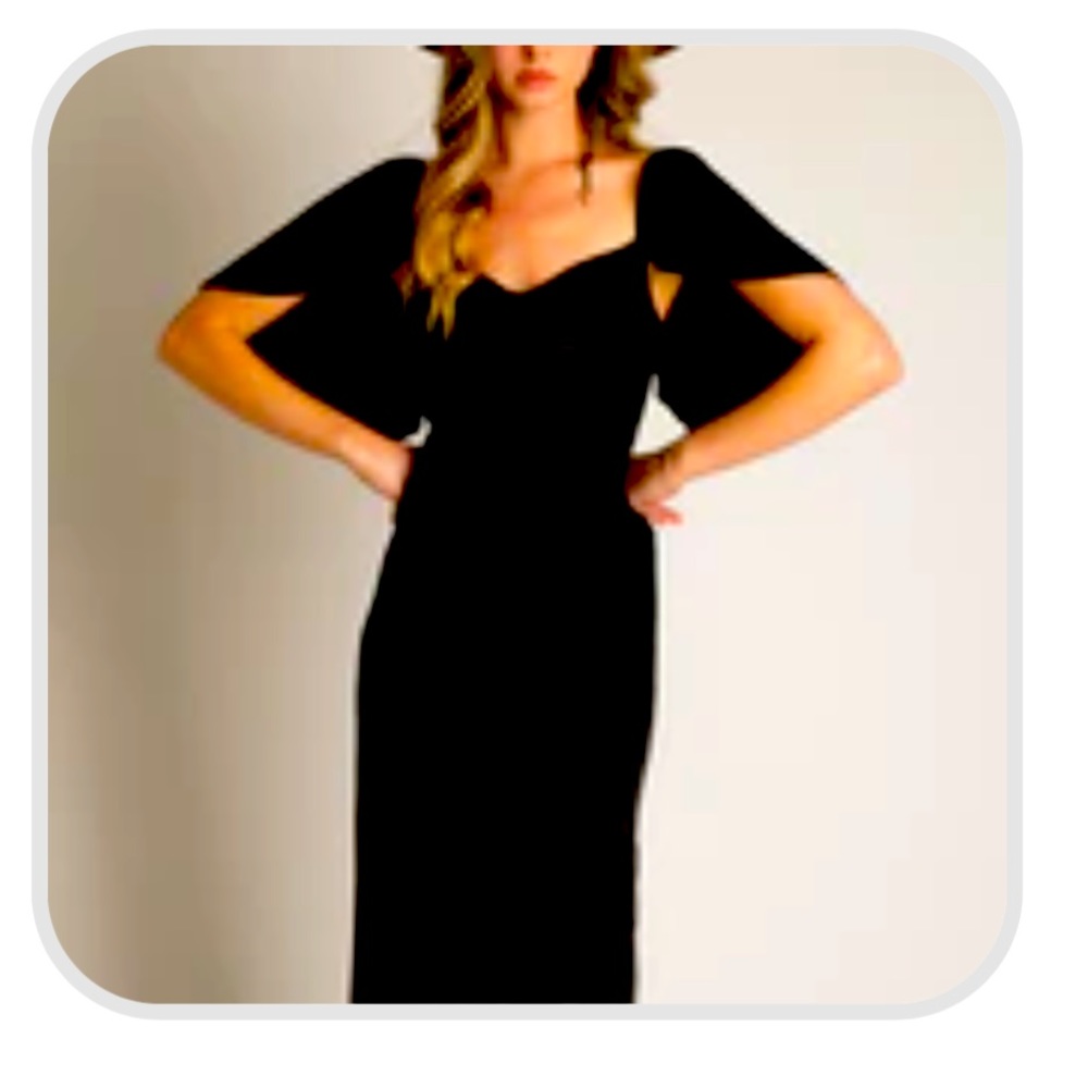 Joyfolie Velvet black midi dress Large